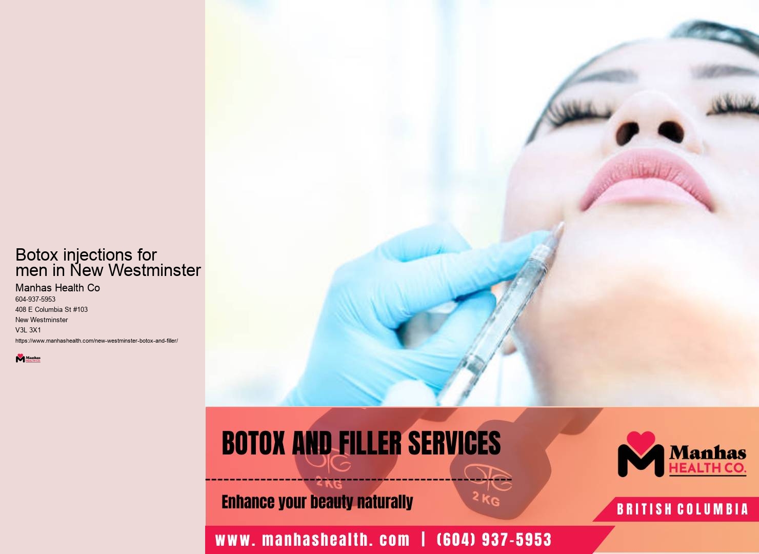 Botox treatments for men in New Westminster