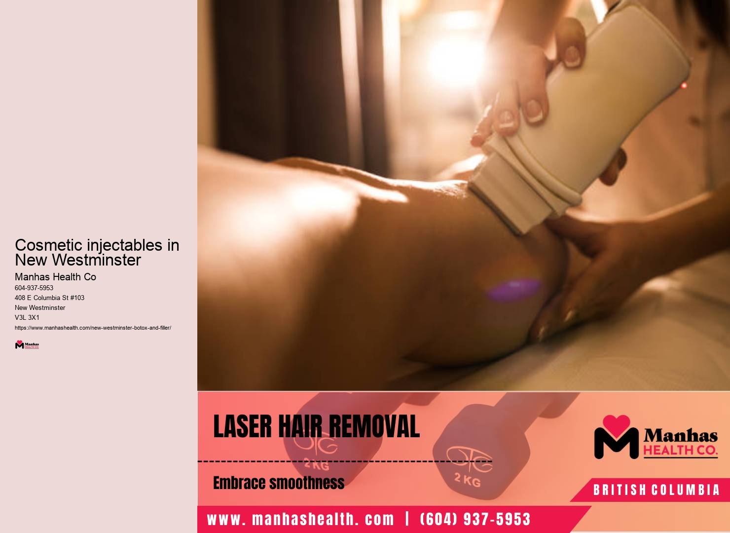 Minimize forehead wrinkles New Westminster