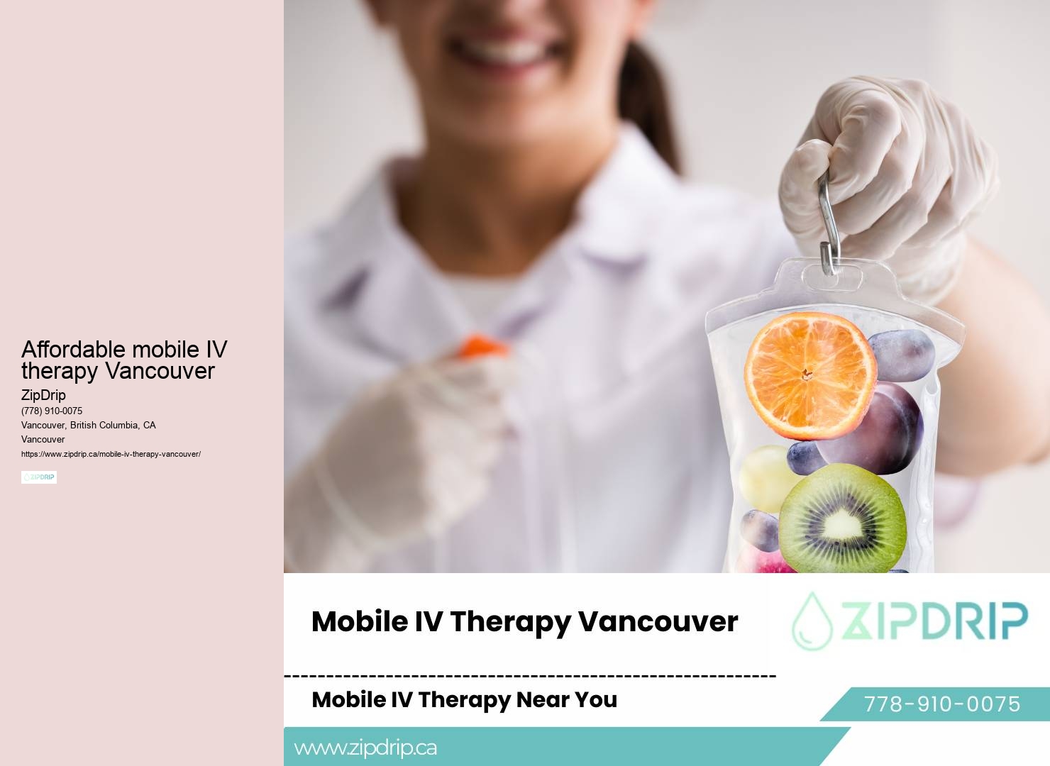 Affordable mobile IV therapy Vancouver on-demand IV infusion