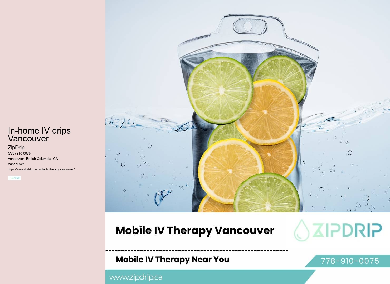 Mobile IV treatment vitamin C therapy In-home IV drips Vancouver
