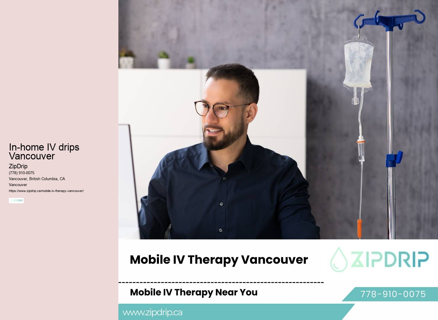 Mobile IV treatment hydration at home In-home IV drips Vancouver
