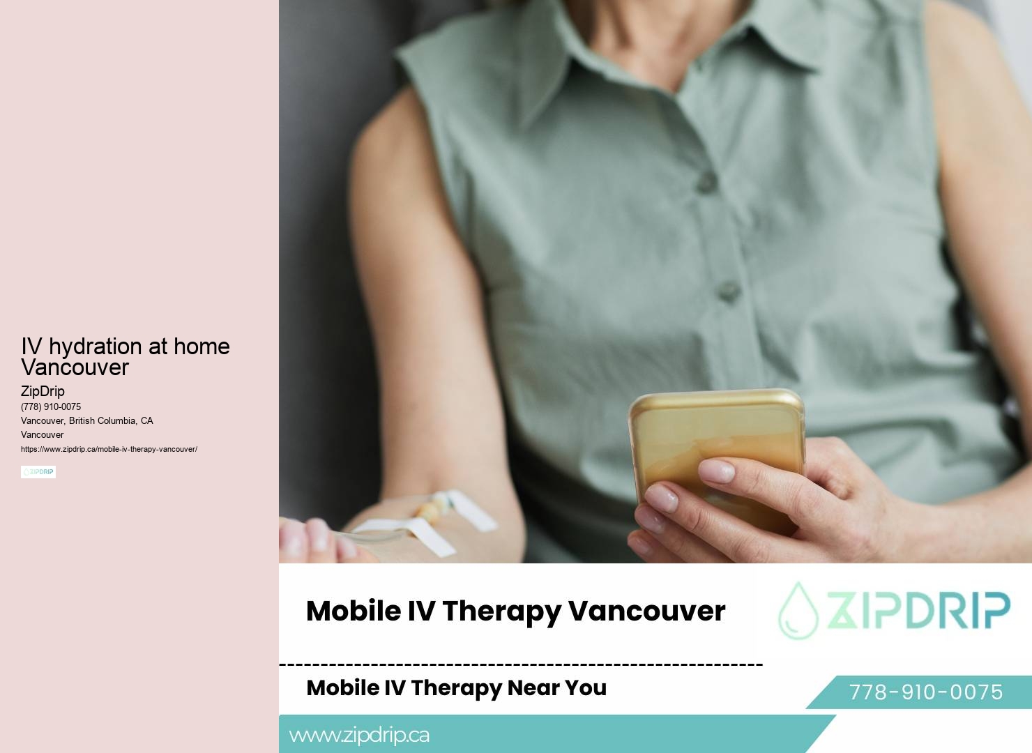 IV infusion for hydration and recovery IV hydration at home Vancouver
