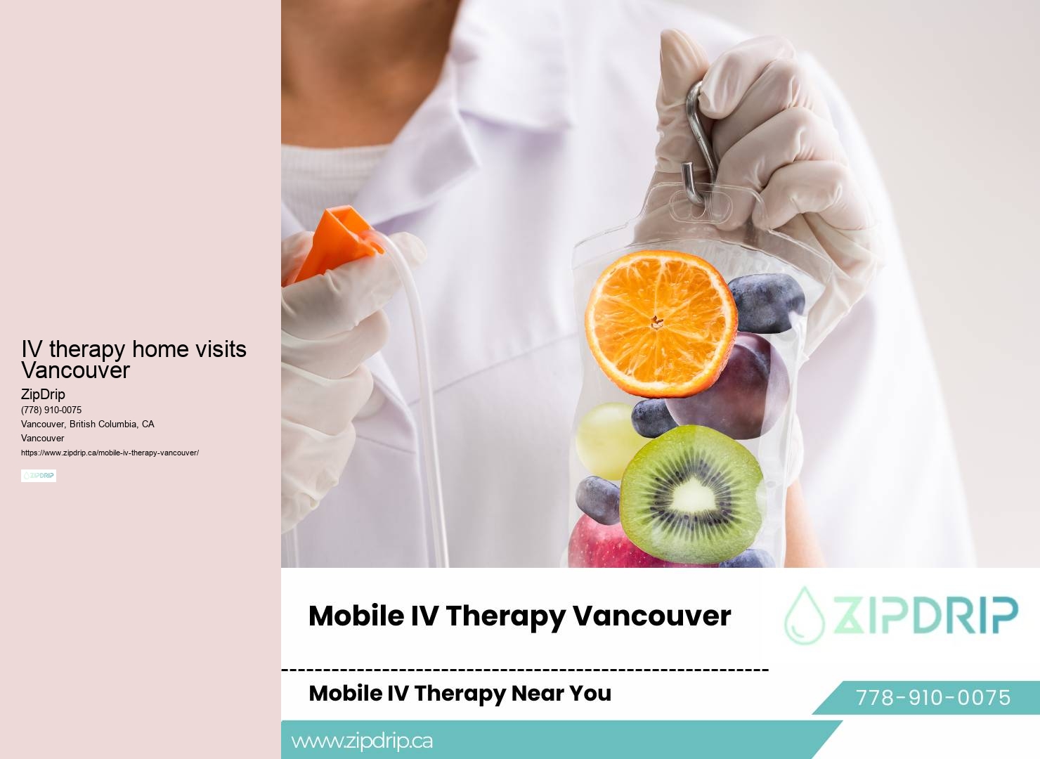 Mobile IV infusion service IV therapy home visits Vancouver
