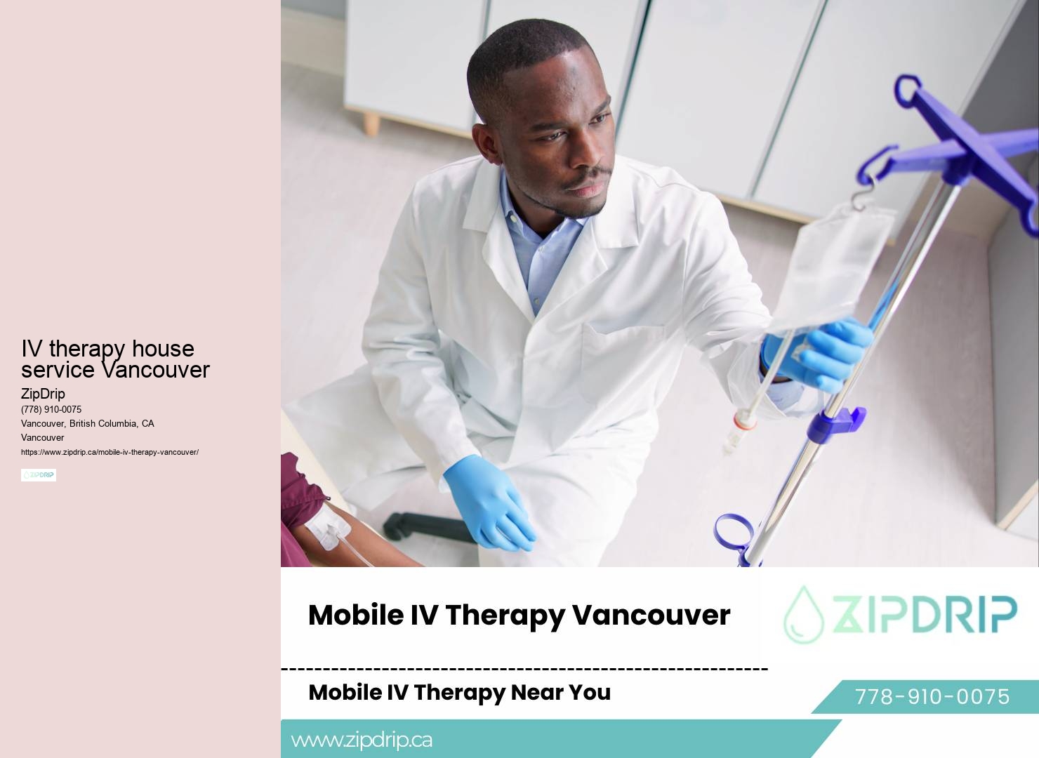 IV hydration infusion at-home IV therapy house service Vancouver BC
