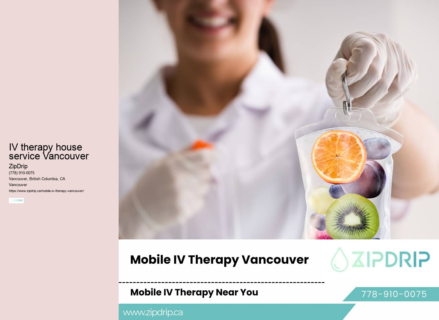 IV therapy for dehydration at home IV therapy house service Vancouver