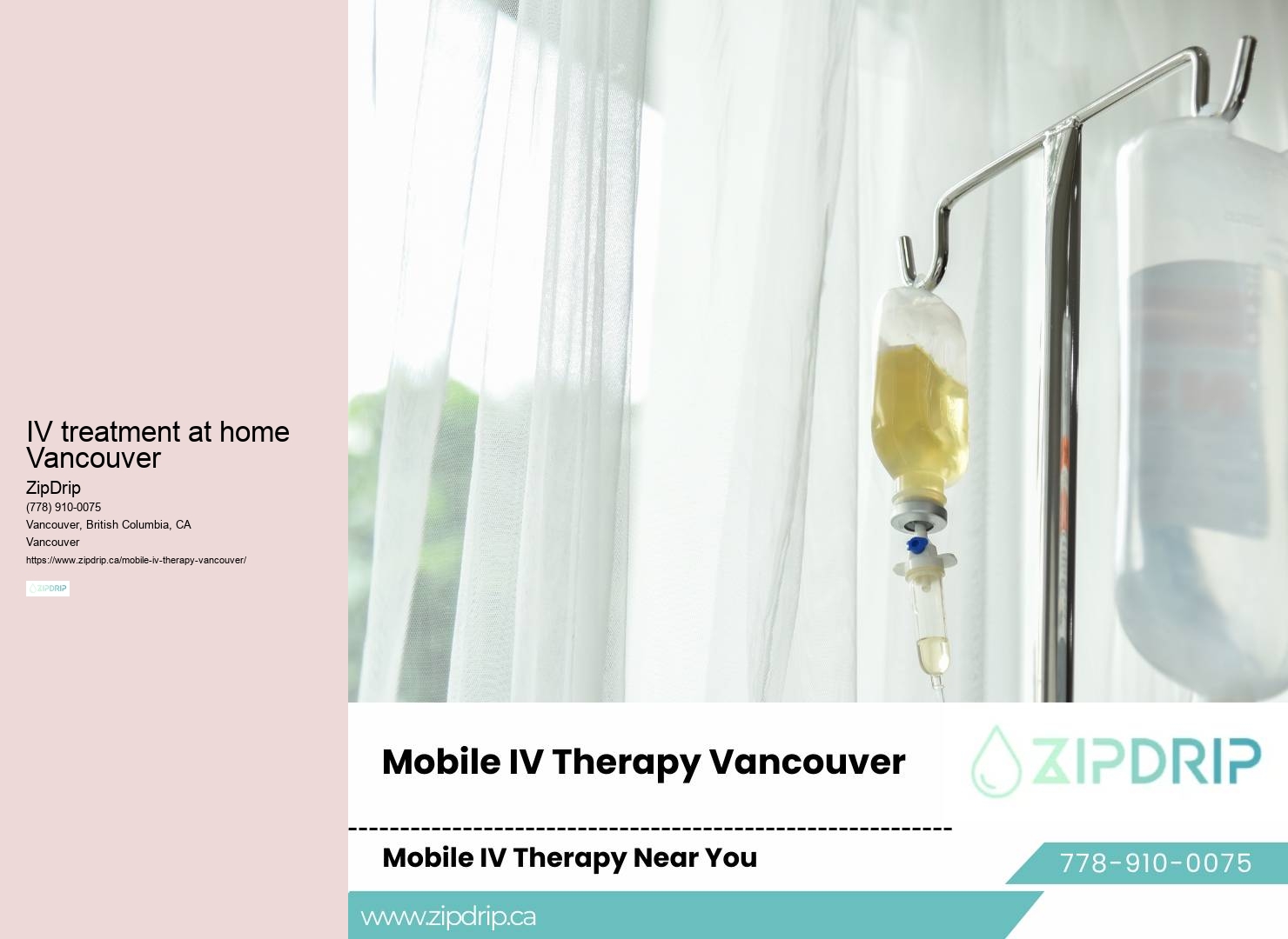 Mobile IV house service IV treatment at home Vancouver