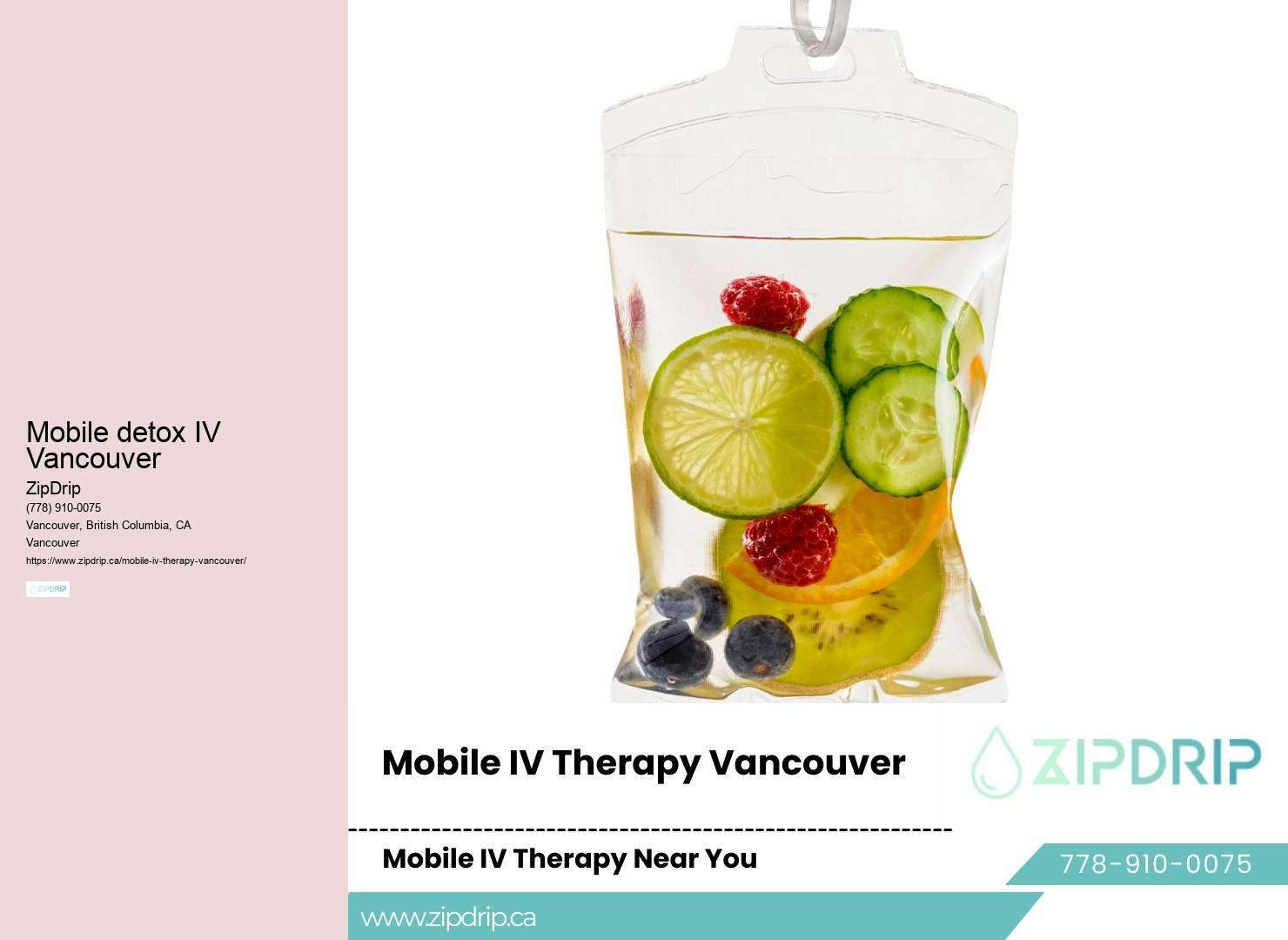 Mobile detox IV Vancouver home IV rehydration