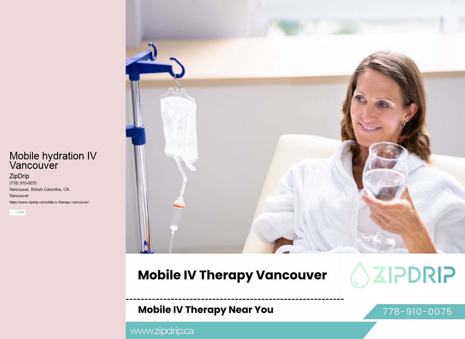 Mobile vitamin therapy service Mobile hydration IV Vancouver