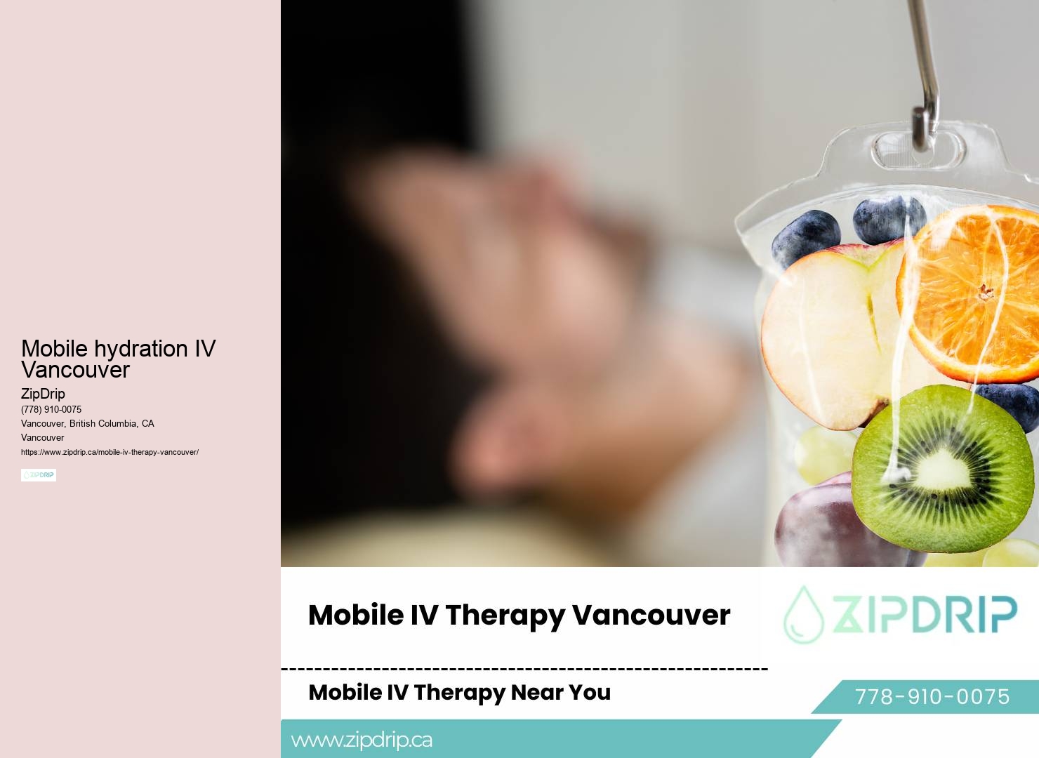 Mobile hydration IV Vancouver mobile IV drip