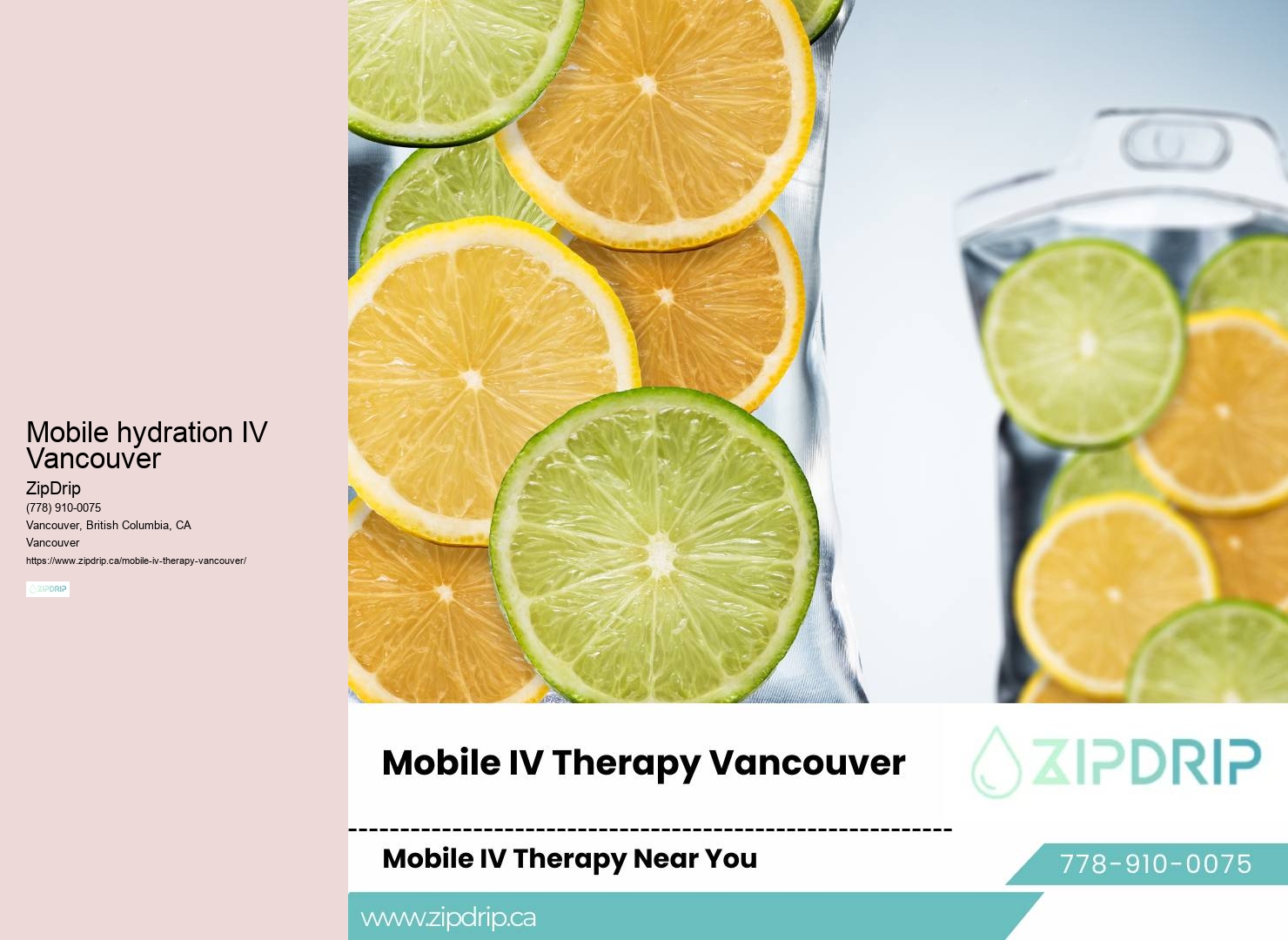 In-home IV service Mobile hydration IV Vancouver