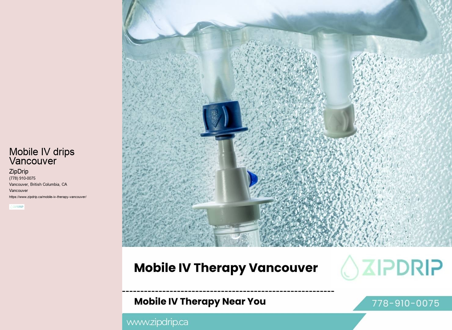 Mobile hydration infusion Mobile IV drips Vancouver