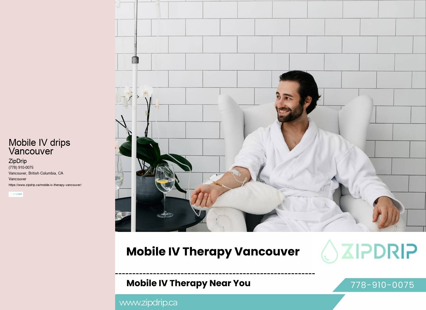 In-home IV drip hydration therapy Mobile IV drips Vancouver BC