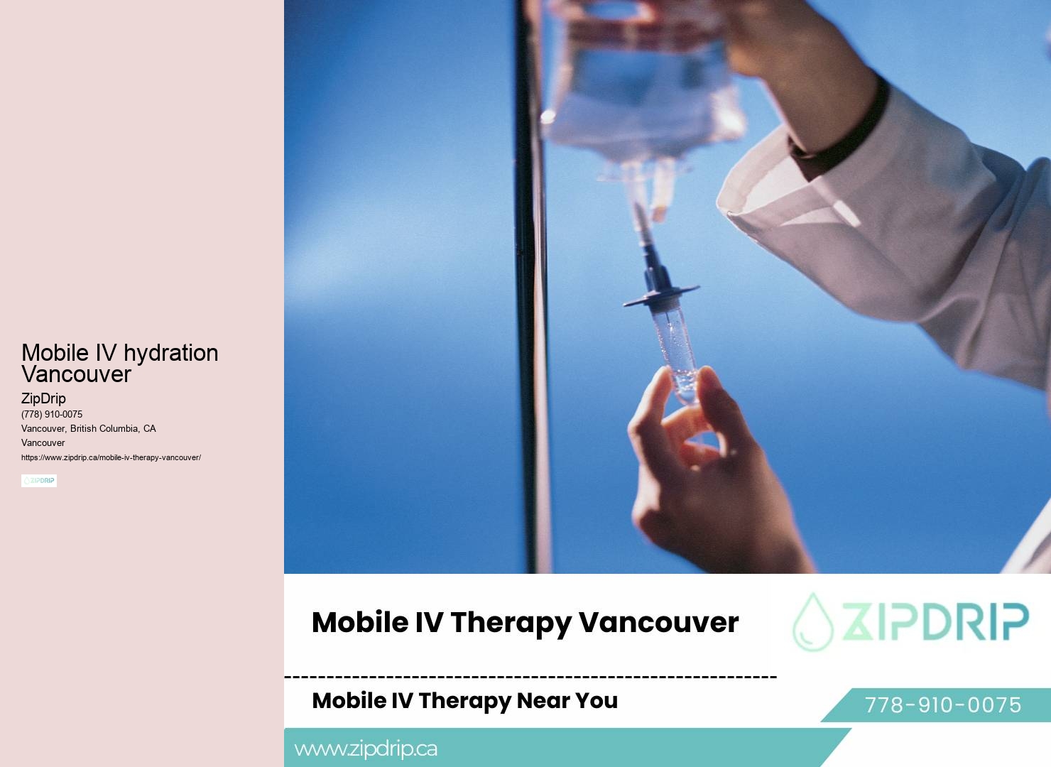 Mobile IV hydration clinic Mobile IV hydration Vancouver