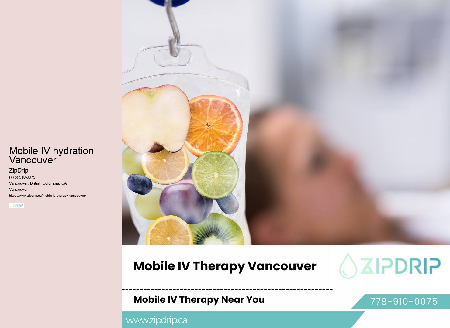 IV hydration infusion at home Mobile IV hydration Vancouver BC