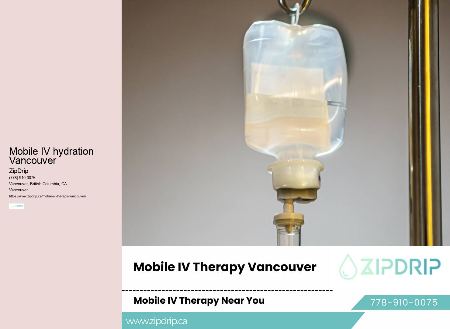 Mobile IV treatment glutathione therapy Mobile IV hydration Vancouver