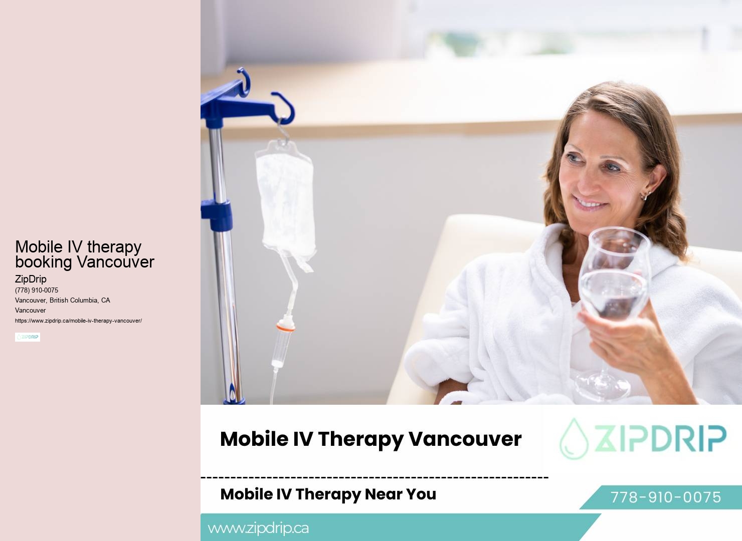 IV hydration at home service Mobile IV therapy booking Vancouver