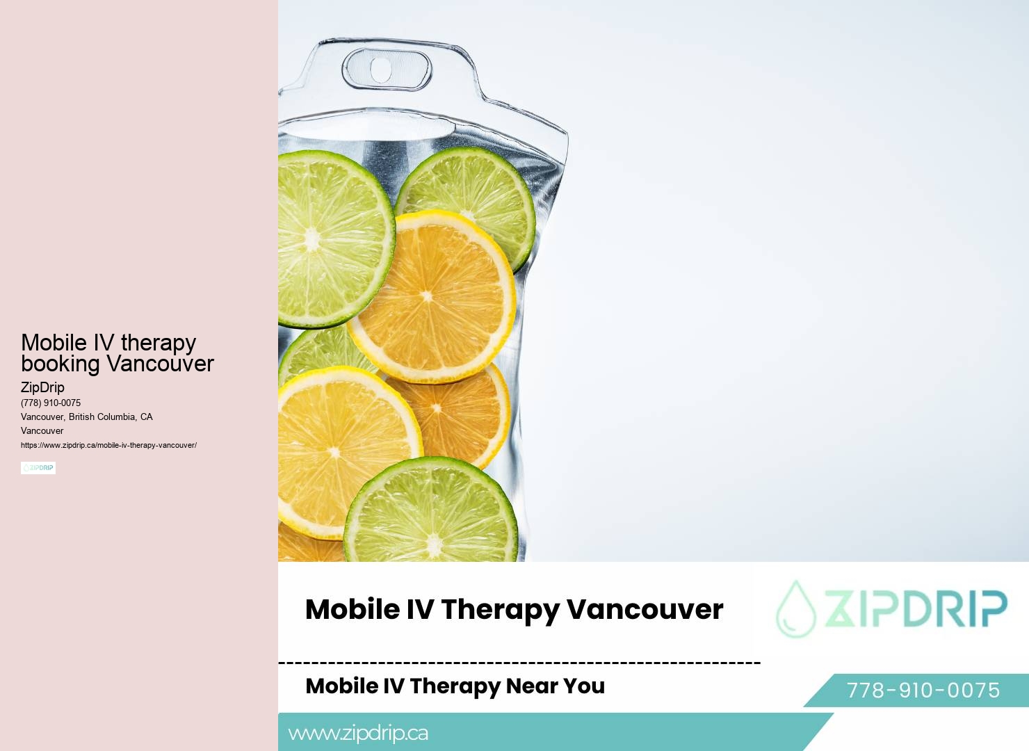 Mobile IV hydration therapy specialist Mobile IV therapy booking Vancouver