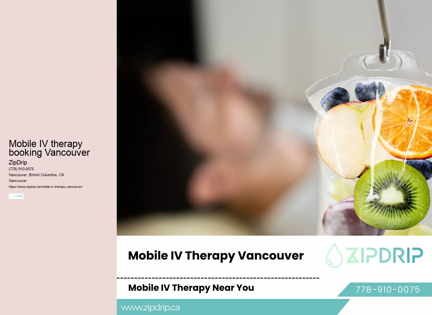 Mobile IV therapy booking Vancouver IV fluid therapy