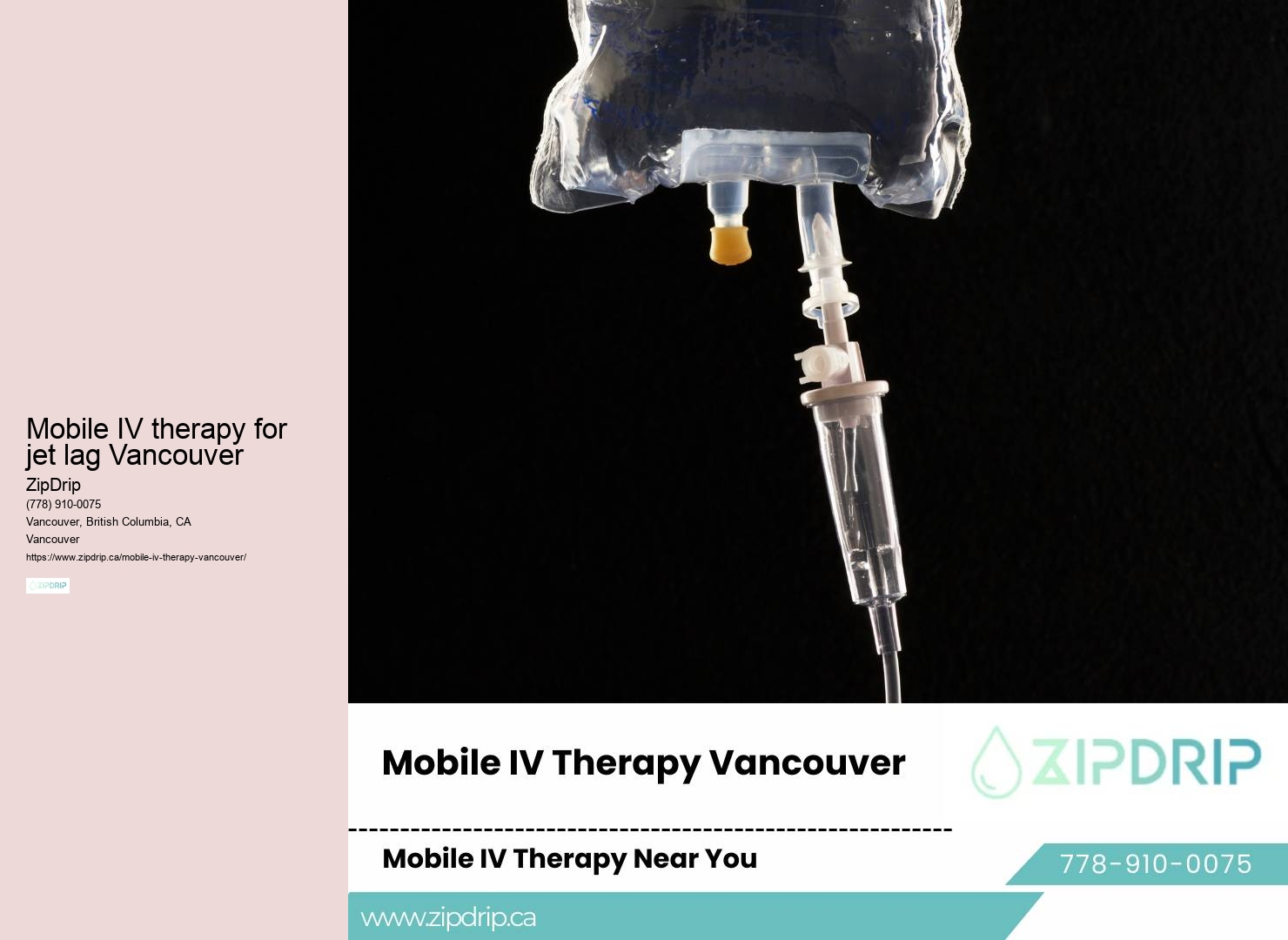 Home IV drip service Mobile IV therapy for jet lag Vancouver