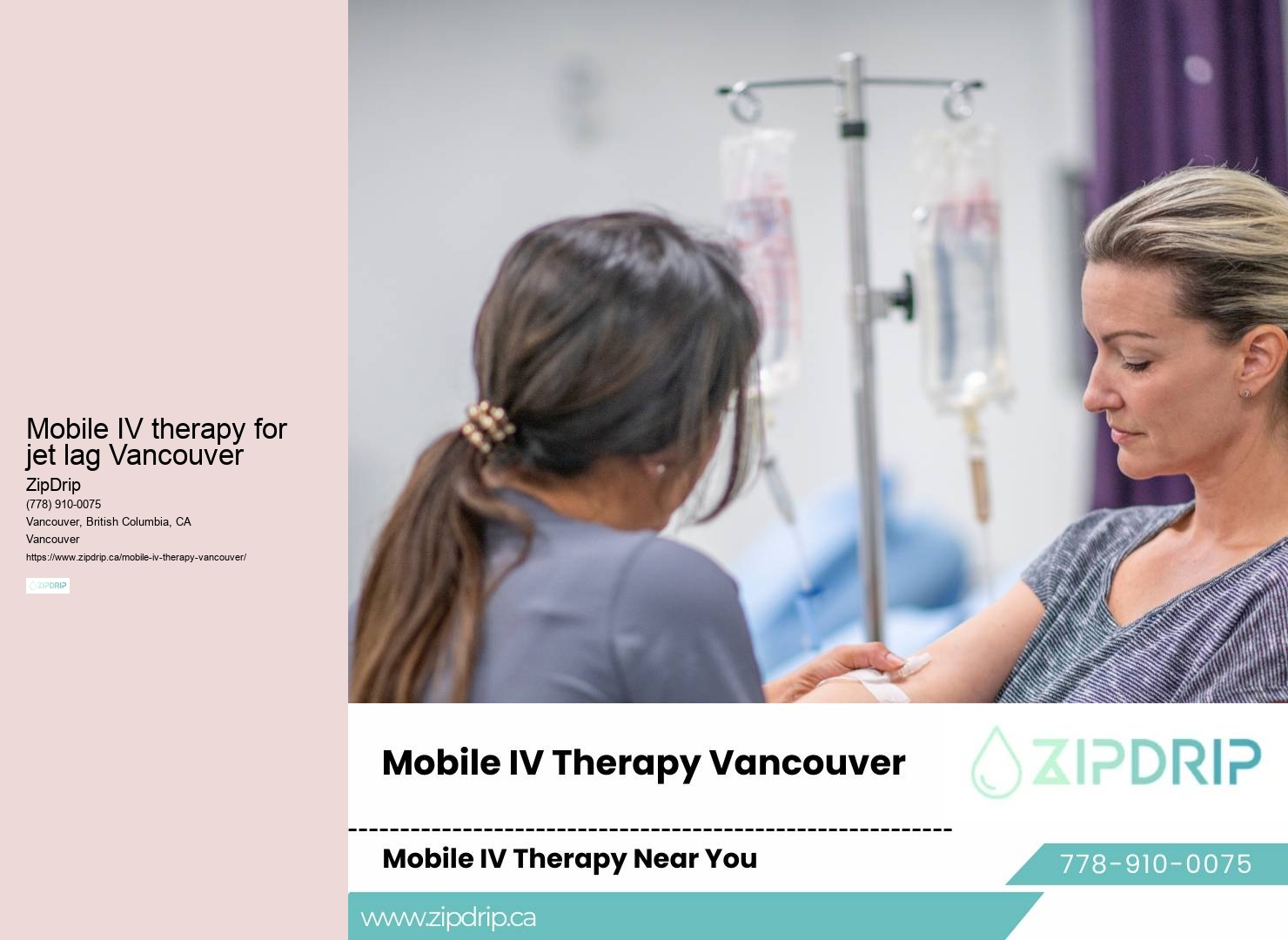 IV hydration therapy Mobile IV therapy for jet lag Vancouver