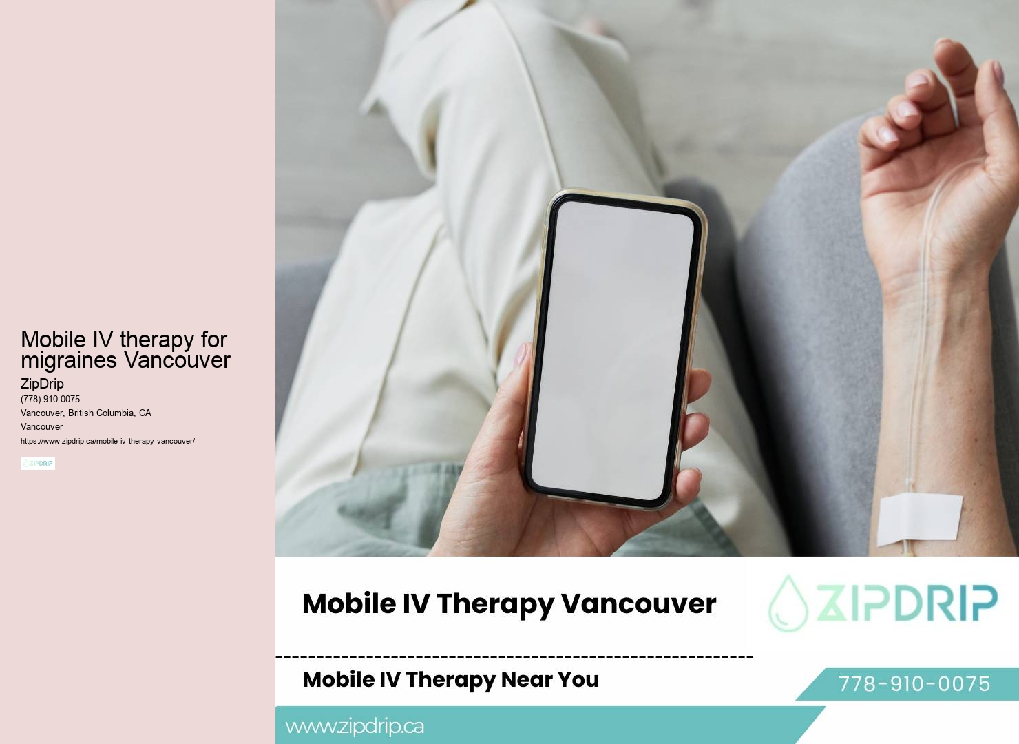 In-home IV drips Mobile IV therapy for migraines Vancouver
