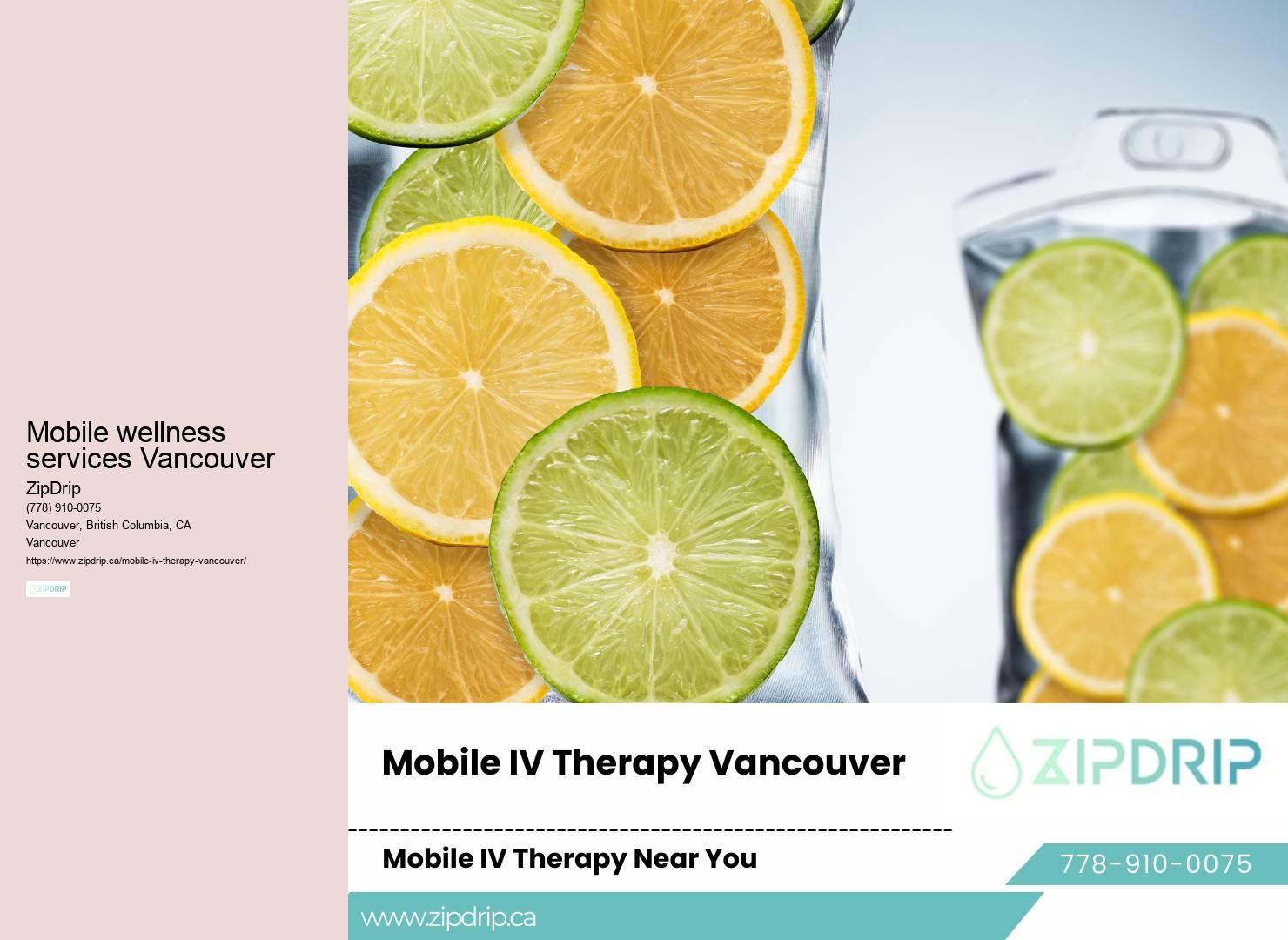 Mobile IV therapy reviews Mobile wellness services Vancouver