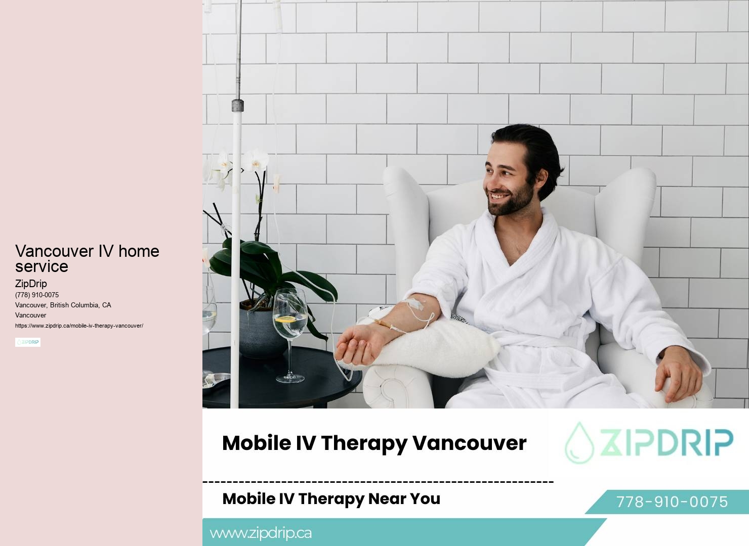 Hangover remedy on wheels Vancouver IV home service