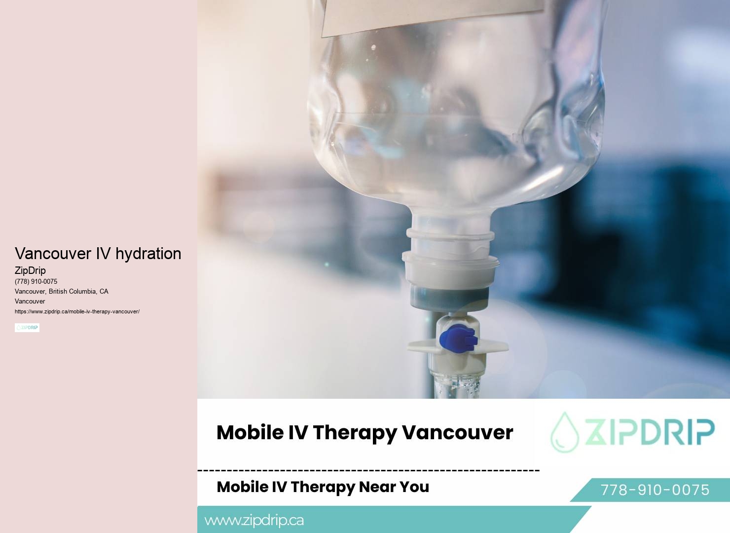 Mobile IV hydration therapy at home Vancouver IV hydration