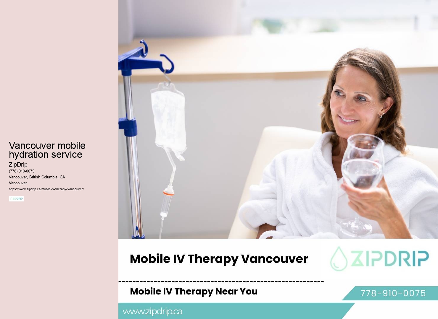 IV infusion house calls Vancouver mobile hydration service