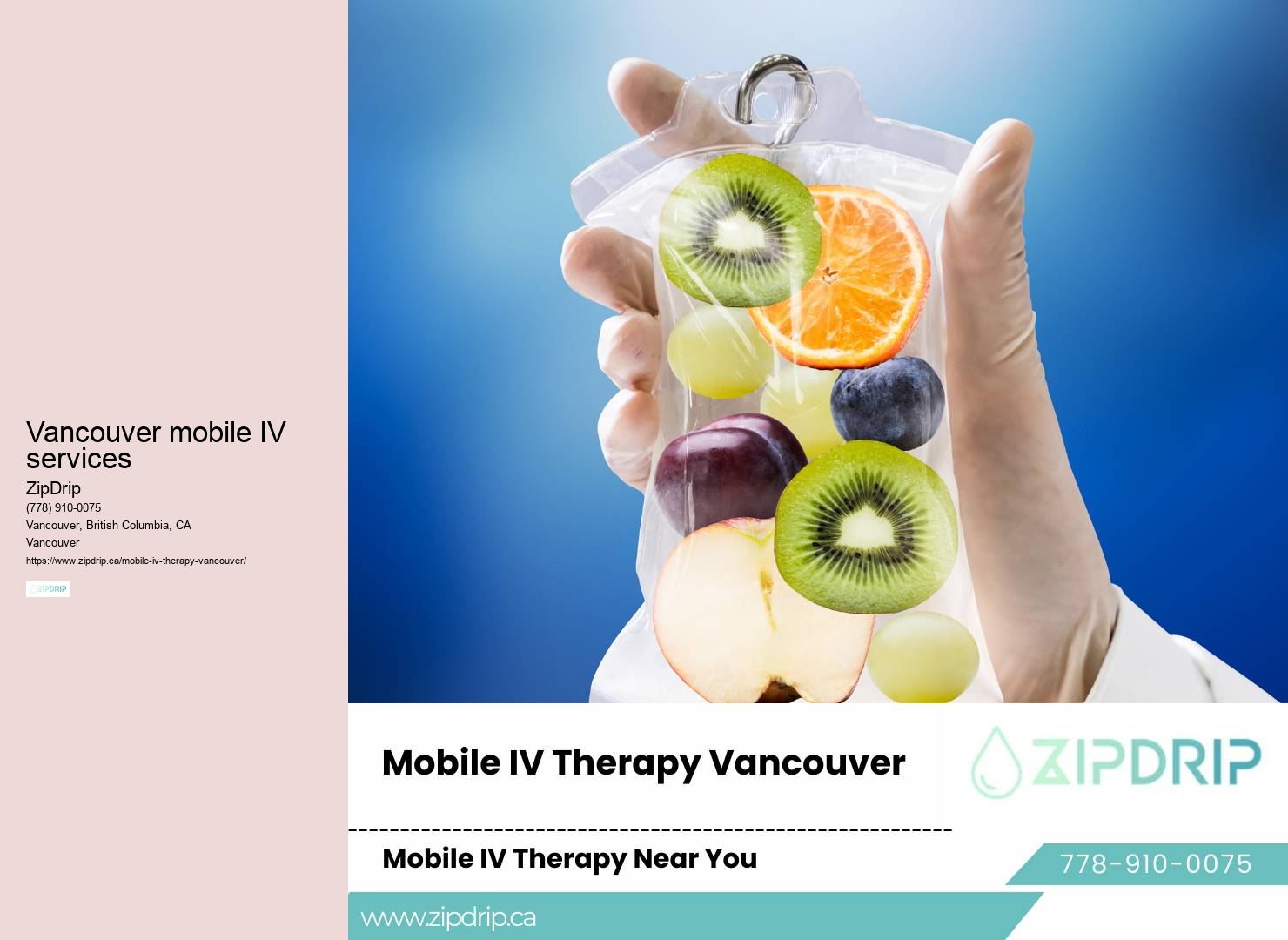 Mobile IV wellness delivery Vancouver mobile IV services