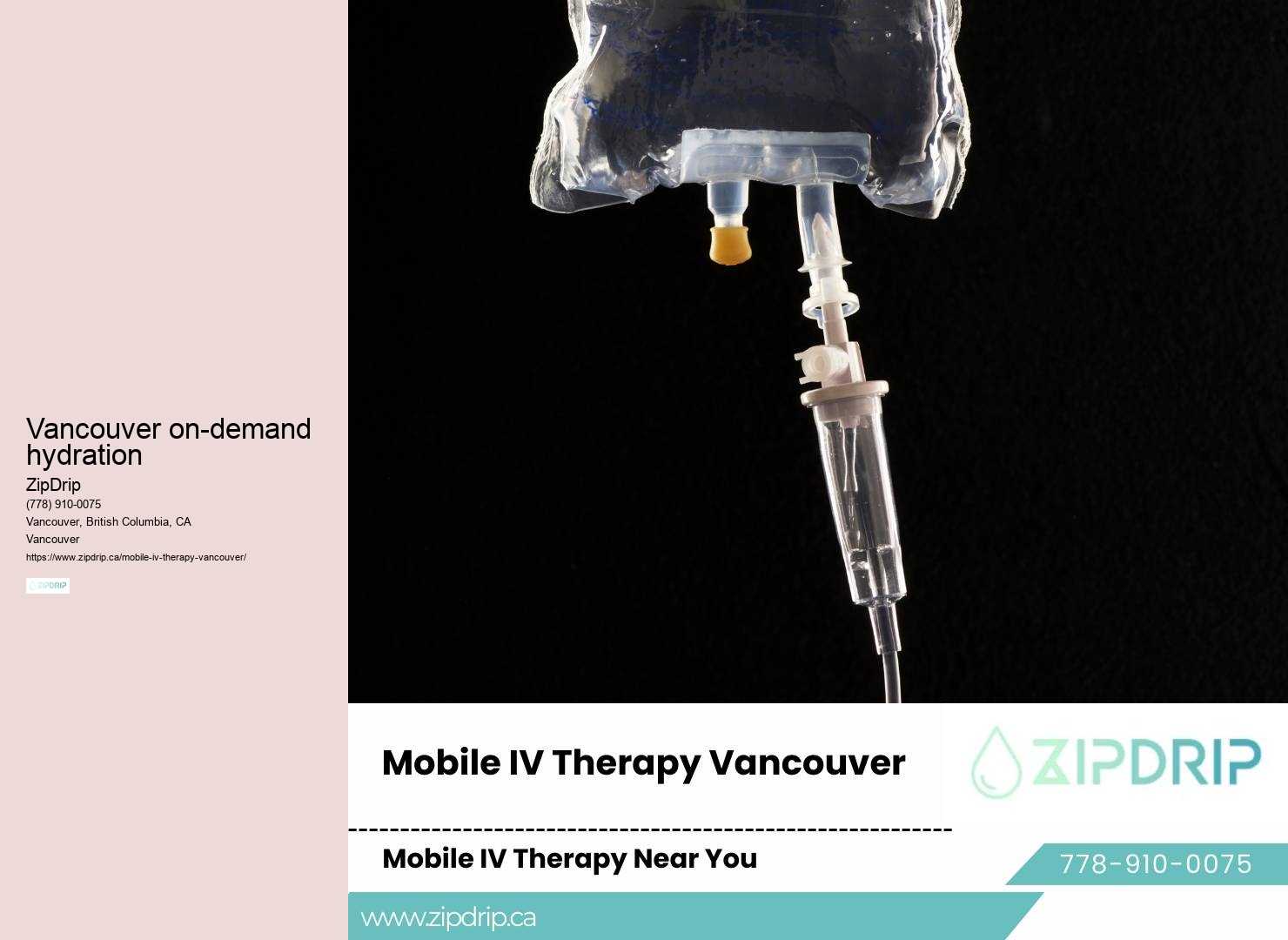 Vitamin infusion therapy Vancouver on-demand hydration